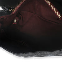 Black Quilted Caviar Medium Top Handle Bag