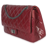 Chanel Red Crinkled Quilted Patent 2.55 Reissue 227 Flap Bag Handbag sv