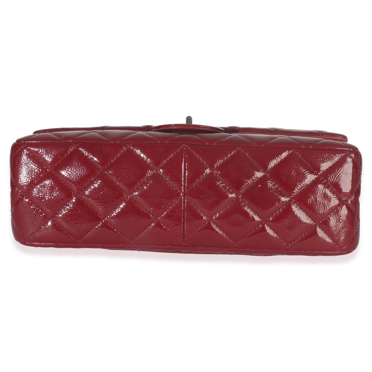 Chanel Red Crinkled Quilted Patent 2.55 Reissue 227 Flap Bag Handbag stamp