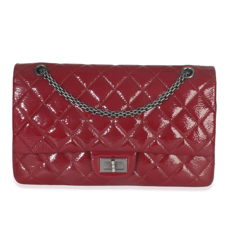 Red Crinkled Quilted Patent 2.55 Reissue 227 Flap Bag