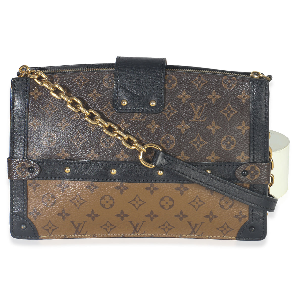 Louis Vuitton Reverse Monogram Canvas Trunk Clutch Handbag bv