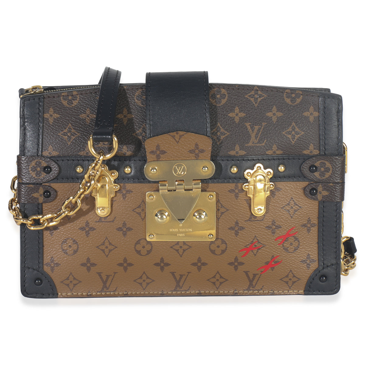 Louis Vuitton Reverse Monogram Canvas Trunk Clutch Handbag fv