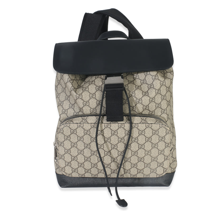 Beige GG Supreme Canvas Drawstring Buckle Backpack