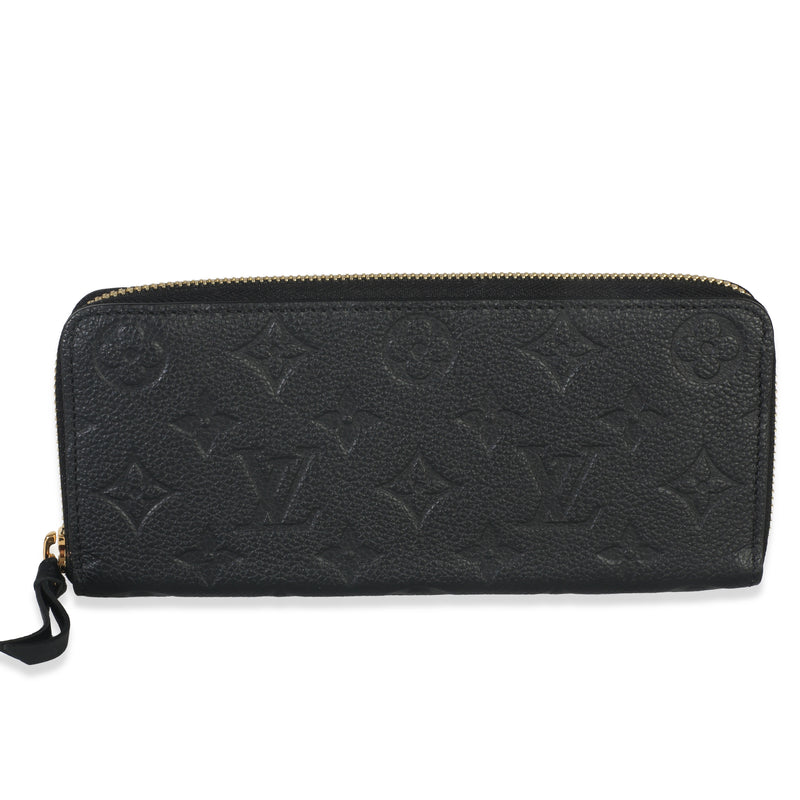 Louis Vuitton Black Monogram Empreinte Clemence Wallet Wallet fv