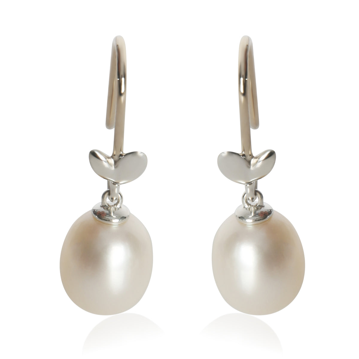 Tiffany & Co. Sterling Silver Pearl Olive Leaf Earrings fv