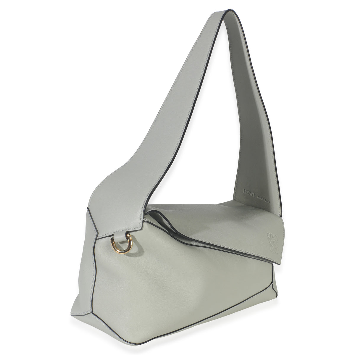 Loewe Ash Grey Calfskin Puzzle Hobo Handbag pv
