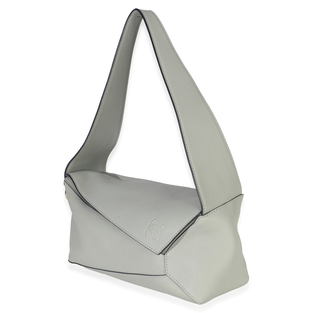 Loewe Ash Grey Calfskin Puzzle Hobo Handbag sv