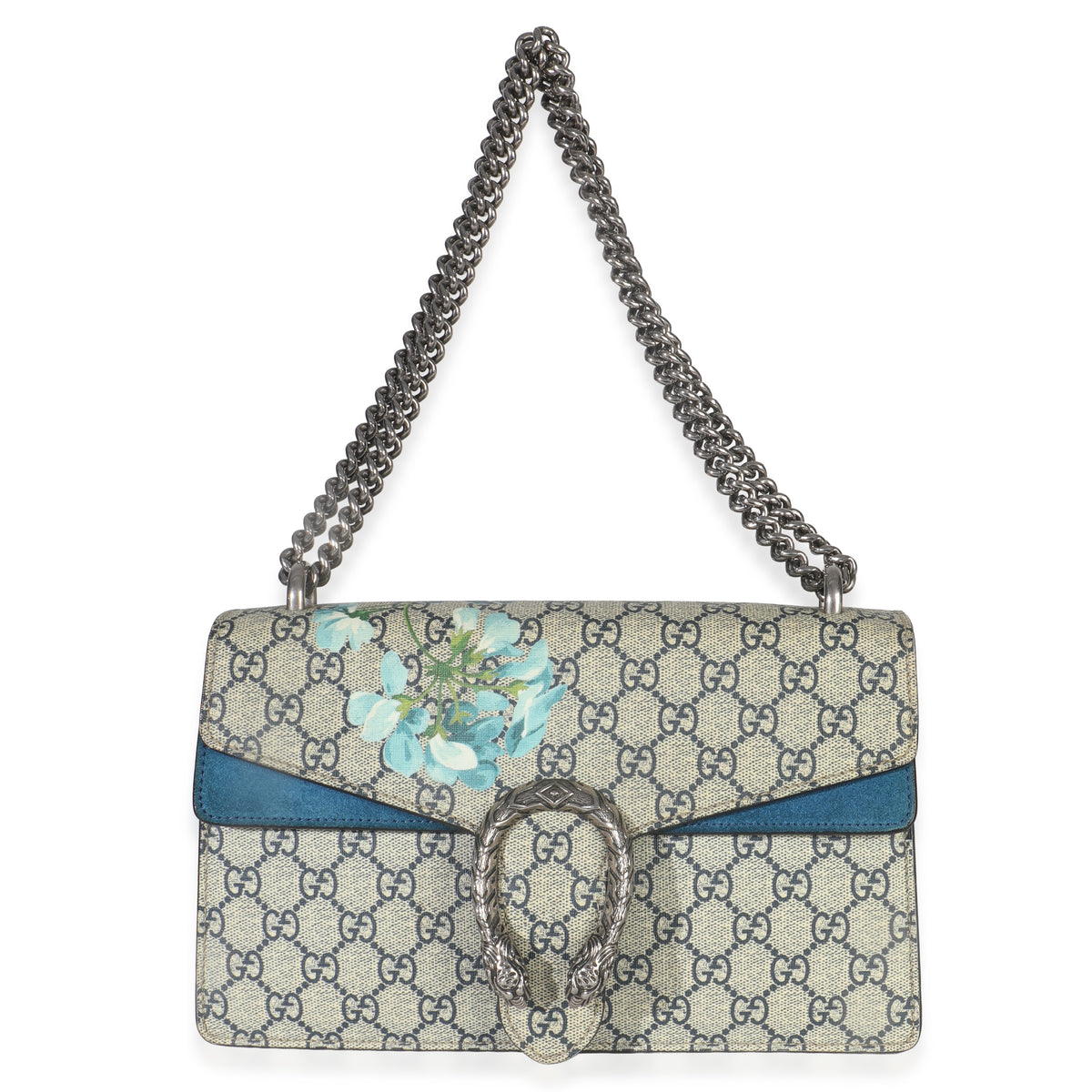 Blue Beige GG Supreme Canvas Blooms Small Dionysus Bag