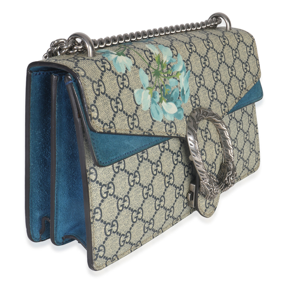 Blue Beige GG Supreme Canvas Blooms Small Dionysus Bag