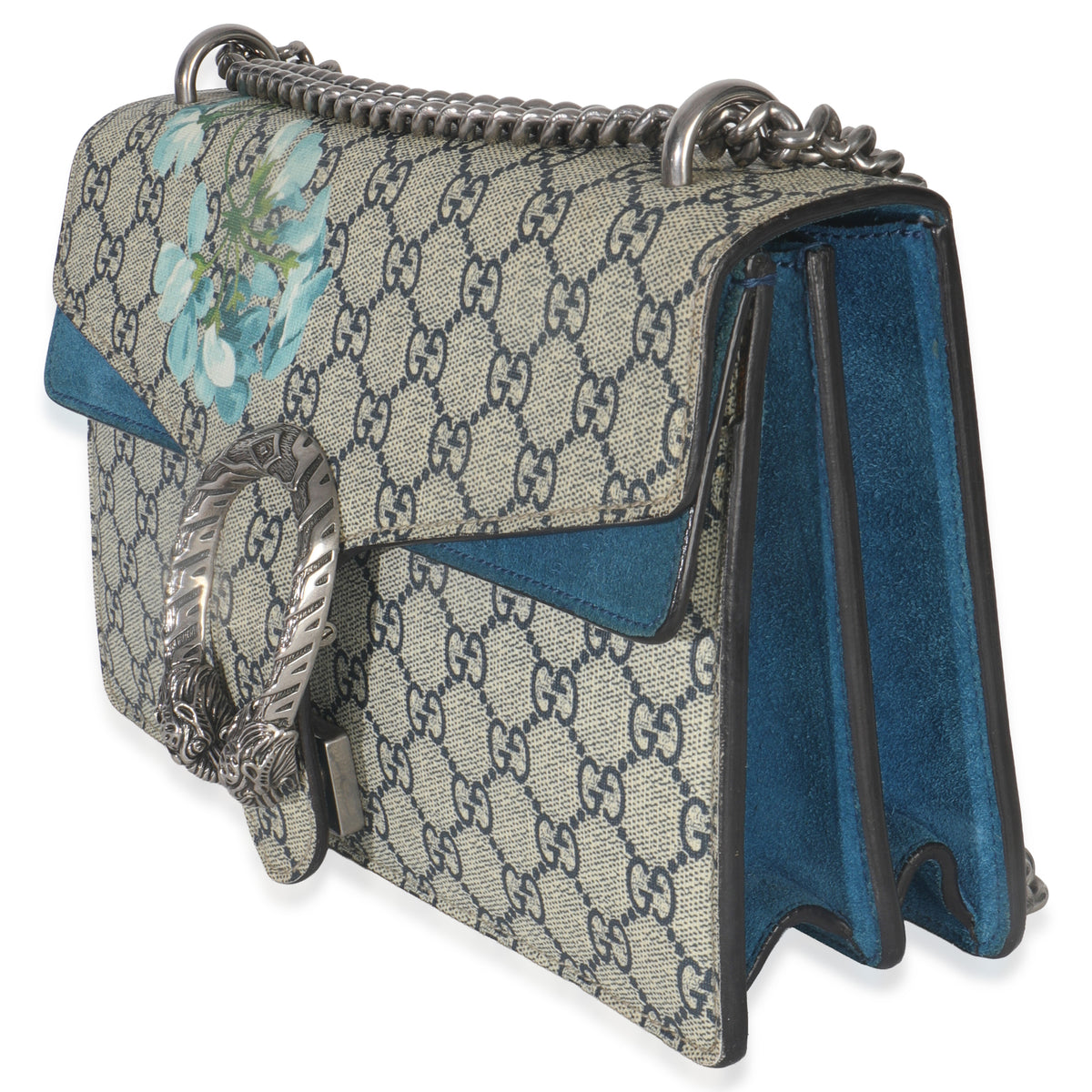Blue Beige GG Supreme Canvas Blooms Small Dionysus Bag