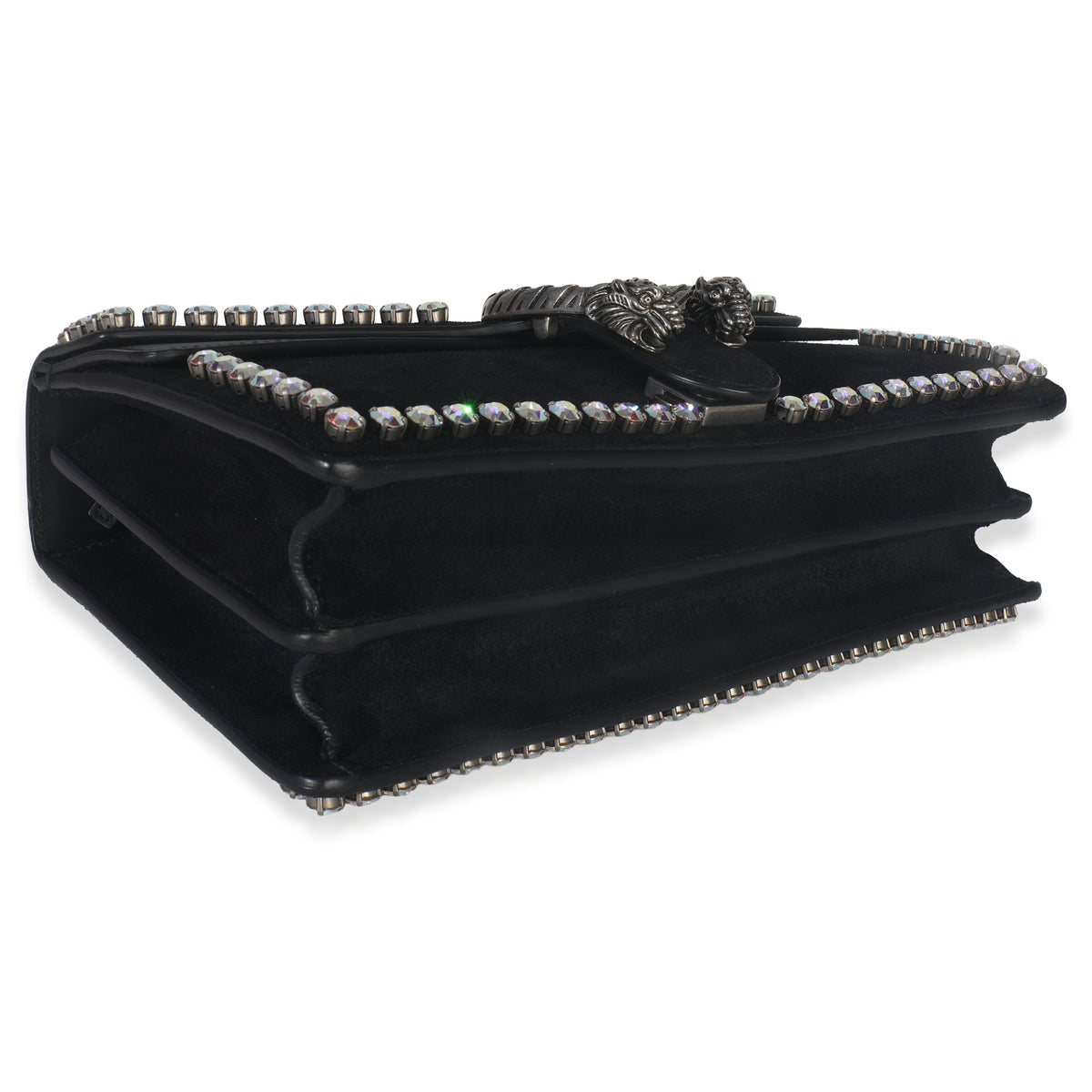 Gucci Black Suede Crystal Small Dionysus Shoulder Bag Handbag box