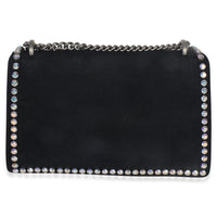 Gucci Black Suede Crystal Small Dionysus Shoulder Bag Handbag bv