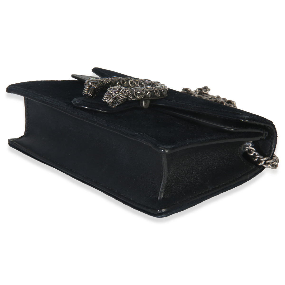 Gucci Black Velvet Super Mini Dionysus Chain Bag Handbag clasp
