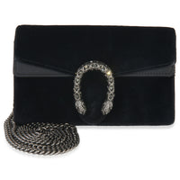 Gucci Black Velvet Super Mini Dionysus Chain Bag Handbag fv