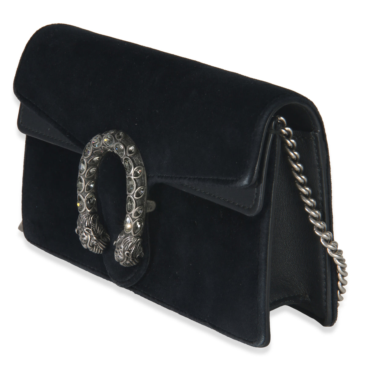 Gucci Black Velvet Super Mini Dionysus Chain Bag Handbag sv