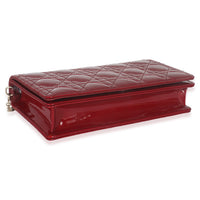 Red Patent Cannage Lady Dior Chain Pouch