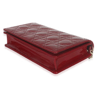 Red Patent Cannage Lady Dior Chain Pouch