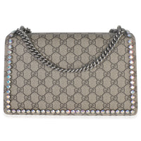 Gucci Pink Beige GG Supreme Canvas Crystal Small Dionysus Shoulder Bag Handbag bv