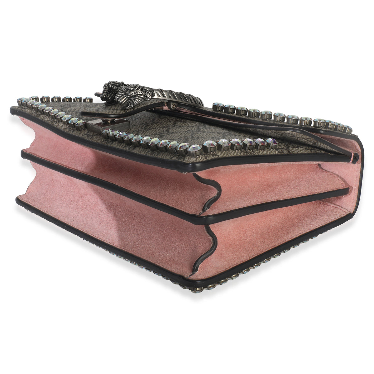 Pink Beige GG Supreme Canvas Crystal Small Dionysus Shoulder Bag