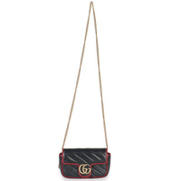 Gucci Black Matelasse Calfskin Torchon Super Mini Marmont Bag Handbag av