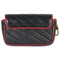 Gucci Black Matelasse Calfskin Torchon Super Mini Marmont Bag Handbag bv