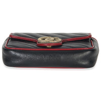 Gucci Black Matelasse Calfskin Torchon Super Mini Marmont Bag Handbag stamp