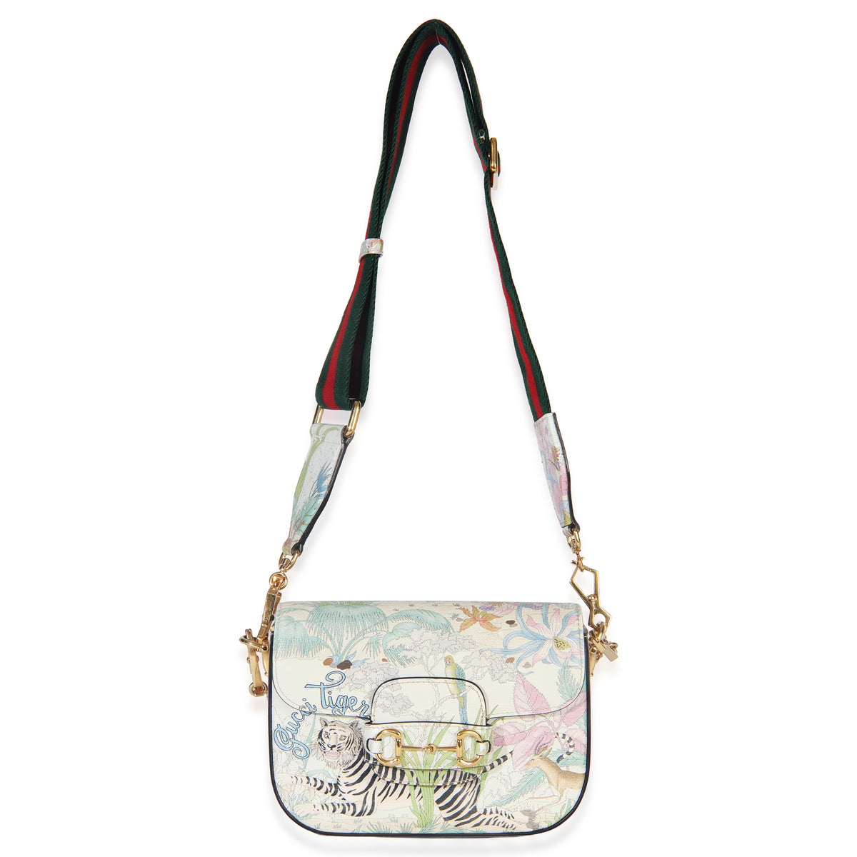 Gucci Multicolor New Shanghai Tiger Savanah Web Mini Horsebit 1955 Shoulder Bag Handbag av