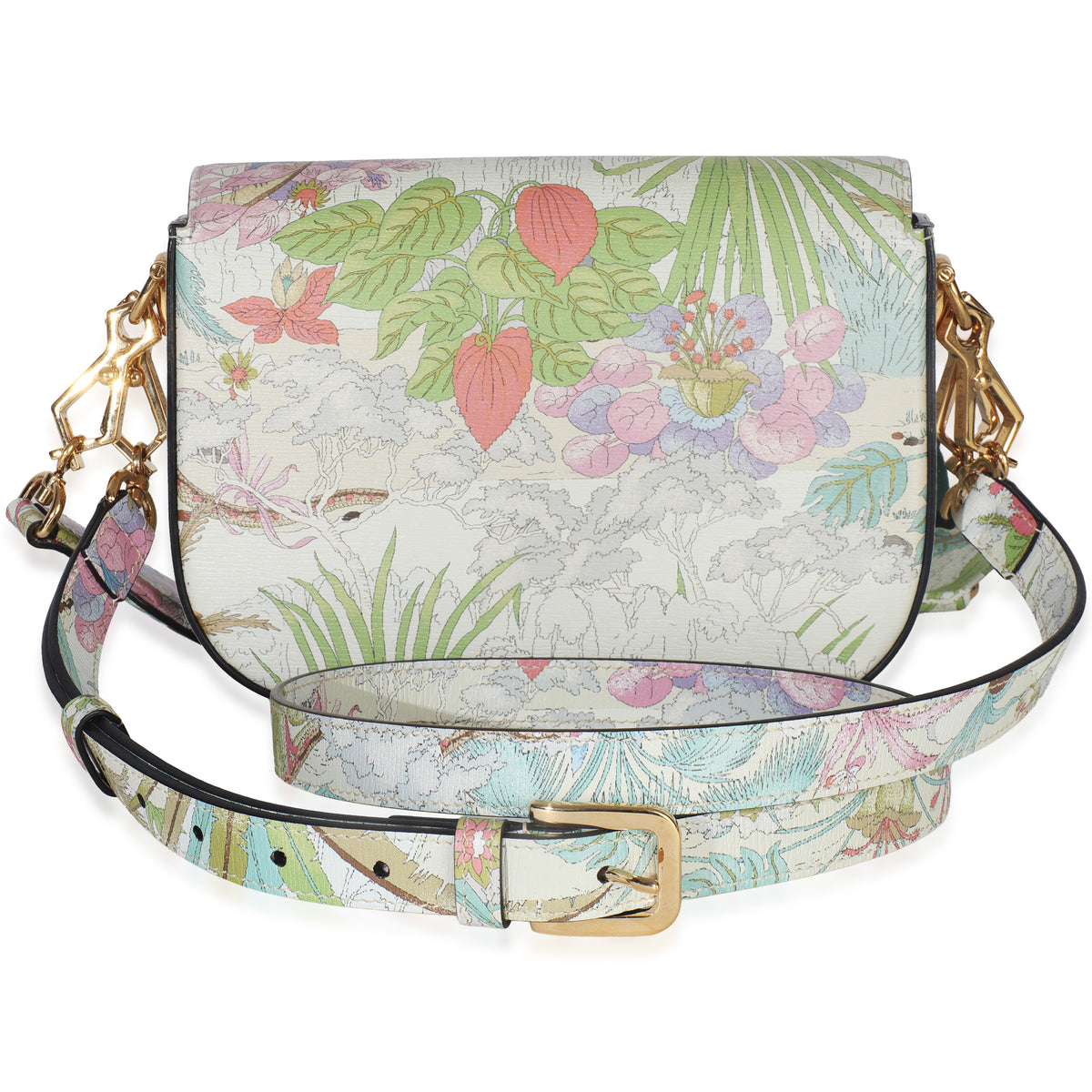 Gucci Multicolor New Shanghai Tiger Savanah Web Mini Horsebit 1955 Shoulder Bag Handbag bv