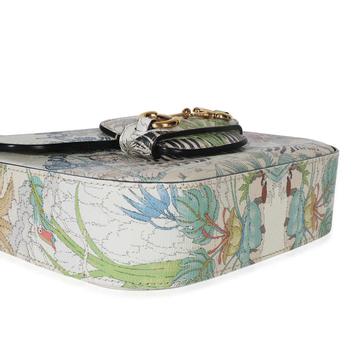 Gucci Multicolor New Shanghai Tiger Savanah Web Mini Horsebit 1955 Shoulder Bag Handbag clasp