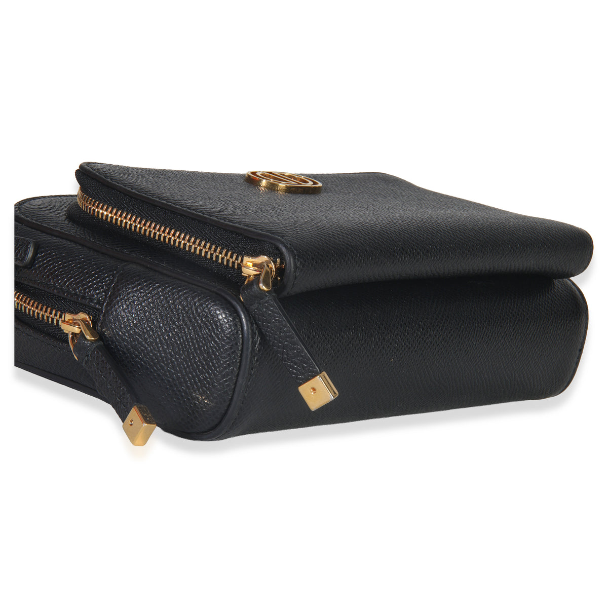 Christian Dior Black Grained Calfskin Caro Double Pouch Handbag box