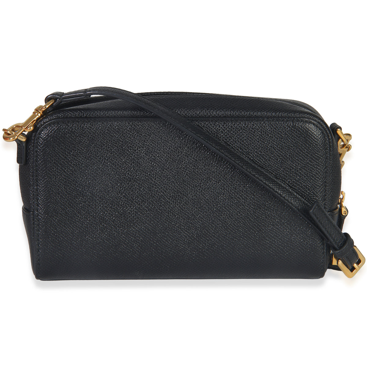 Christian Dior Black Grained Calfskin Caro Double Pouch Handbag bv