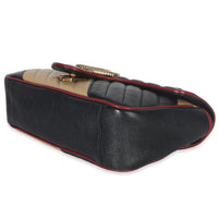 Gucci Black Beige Matelasse Calfskin Torchon Small Marmont Shoulder Bag Handbag box