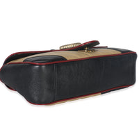 Gucci Black Beige Matelasse Calfskin Torchon Small Marmont Shoulder Bag Handbag clasp
