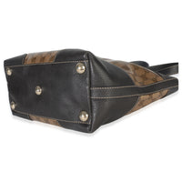 Brown Leather GG Crystal Web Tote