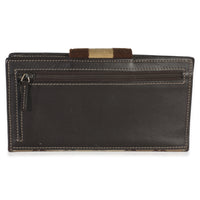 Gucci Beige Ebony GG Crystal Web Continental Long Wallet Wallet clasp