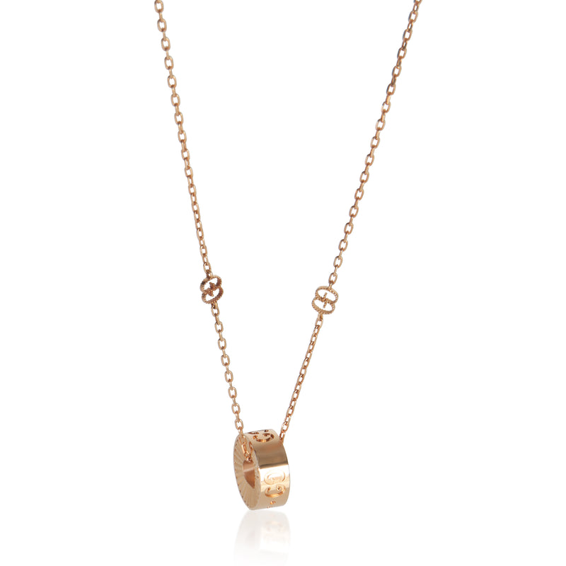 Gucci Rose Gold  Icon GG Star Necklace fv