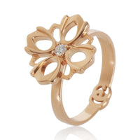 Rose Gold Diamond Flora Flower Ring