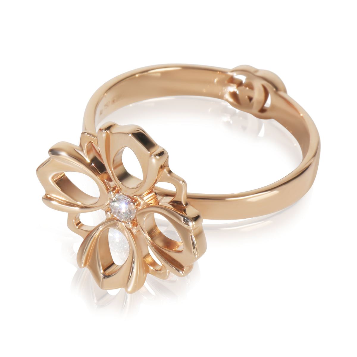 Rose Gold Diamond Flora Flower Ring