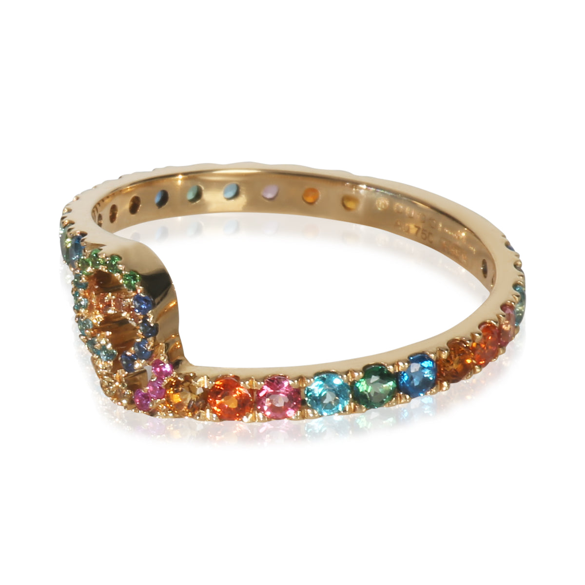 Gucci Yellow Gold  Rainbow G Ring sv
