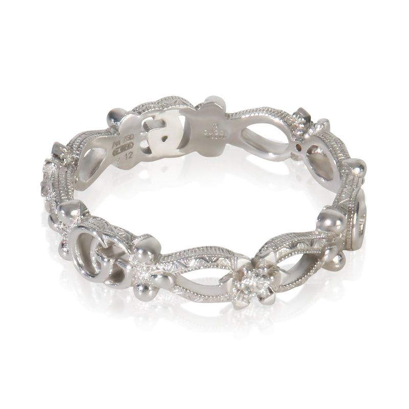 White Gold Diamond Flora Double G & Flower Ring