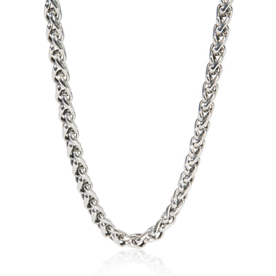 Yellow Gold & Sterling Silver  Wheat Chain Necklace