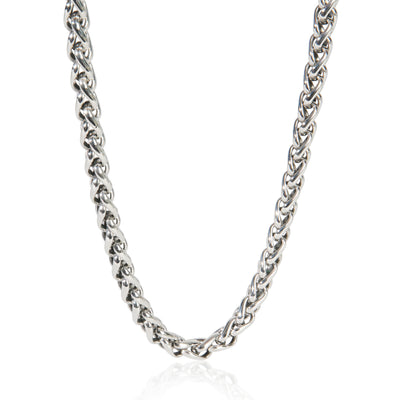 Yellow Gold & Sterling Silver  Wheat Chain Necklace