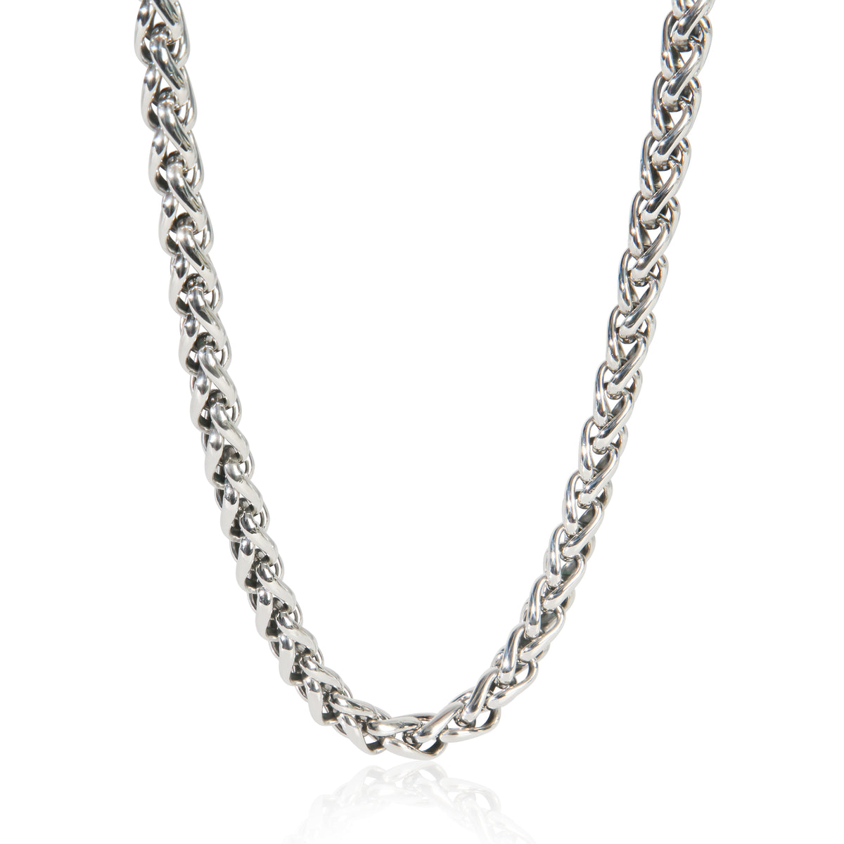Yellow Gold & Sterling Silver  Wheat Chain Necklace