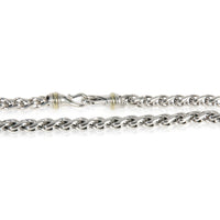 Yellow Gold & Sterling Silver  Wheat Chain Necklace