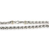 Yellow Gold & Sterling Silver  Wheat Chain Necklace