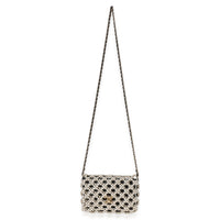 Chanel Black Gold Metal Pearl Embellished Mini Flap Bag Handbag av