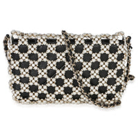 Chanel Black Gold Metal Pearl Embellished Mini Flap Bag Handbag bv