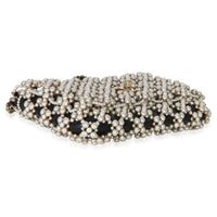 Chanel Black Gold Metal Pearl Embellished Mini Flap Bag Handbag clasp