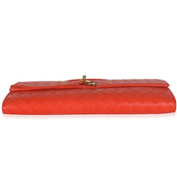Bottega Veneta Cherry Tomato Nappa Intrecciato Long Andiamo Top Handle Clutch Handbag stamp