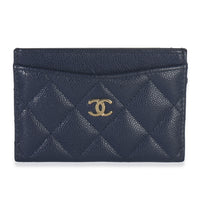 Navy Quilted Caviar Classic Card Case